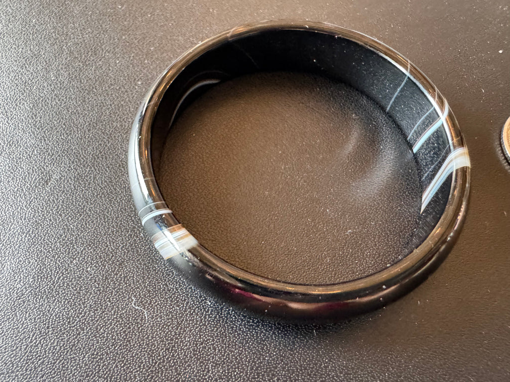 Black /geey white agate jade bangle