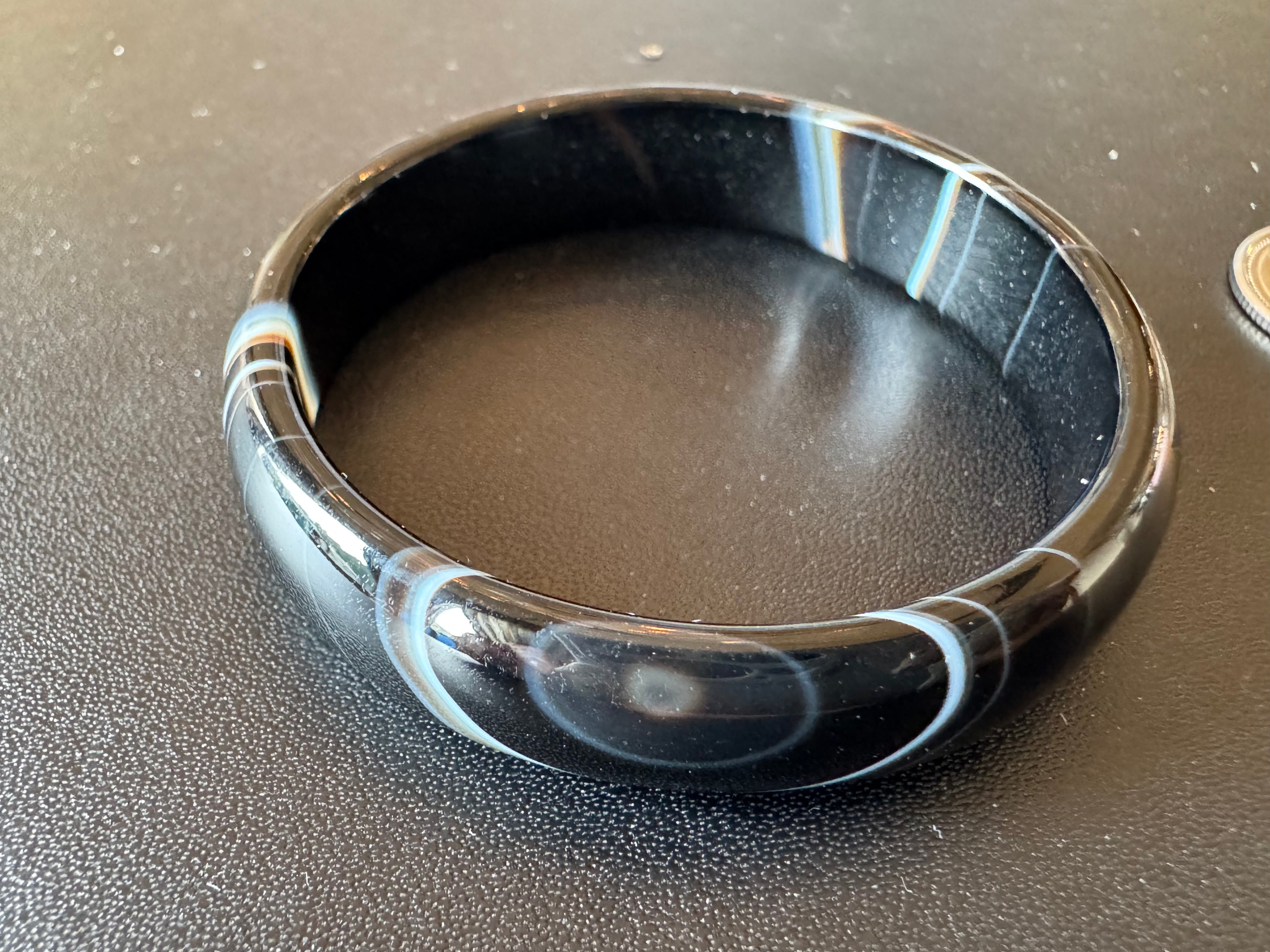 Black /geey white agate jade bangle