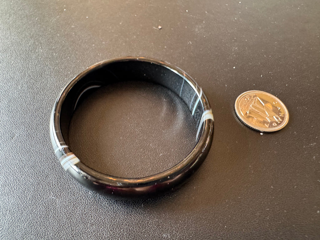 Black /geey white agate jade bangle