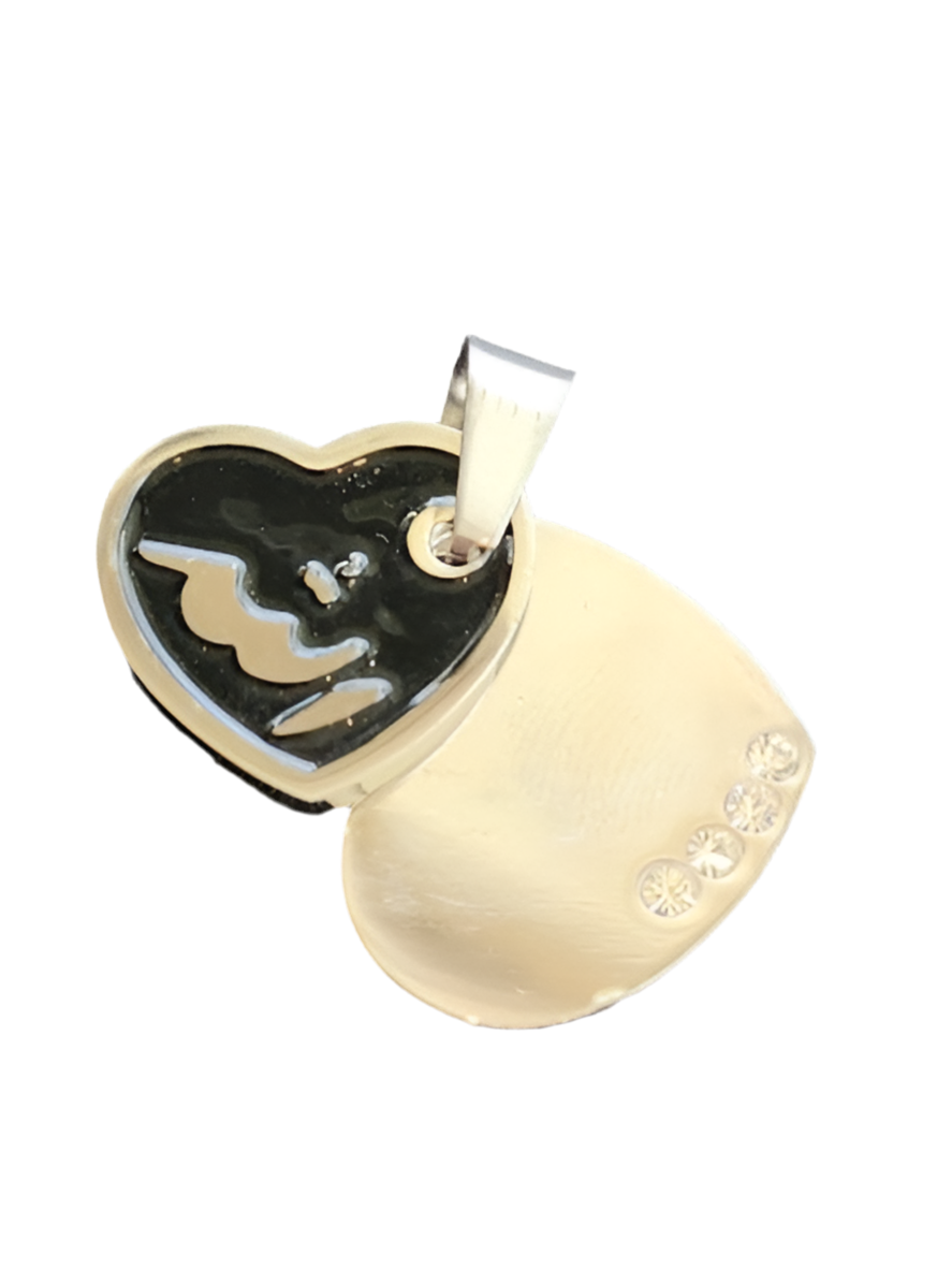 A modern cross pendant in gold-tone stainless steel